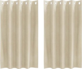 vidaXL Sötétítő függönyök 2 pcs Krém 140 x 140 cm Bársony