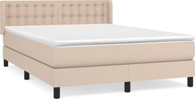 vidaXL cappuccino színű műbőr rugós ágy matraccal 140 x 190 cm