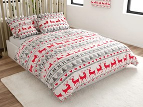 Flanel ágynemű DEER DREAMS fehér Ágyneműhuzat mérete: 2 db 70 x 90 cm | 200 x 220 cm