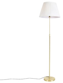 Állólámpa arany/réz színű, redőzött krémszínű árnyékolóval 45 cm - Parte
