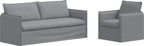 vidaXL Kanapé 2 pcs Világosszürke 196 x 82 x 85 cm szövet