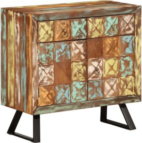 vidaXL többszínű tömör újrahasznosított fa fiókos szekrény 70x35x70 cm