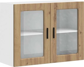 vidaXL konyhai fali szekrény üvegajtóval "Porto" Artisan Oak