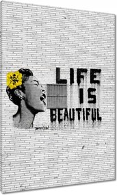 Festmények 70x100 Banksy Life is beautiful