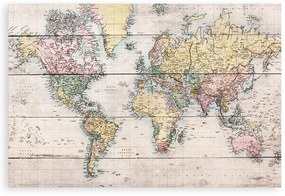 Mapamundi borovi fenyő falitábla, 40 x 60 cm - Really Nice Things