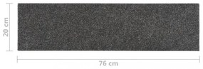 15 db antracit négyszögletes öntapadó lépcsőszőnyeg 76 x 20 cm
