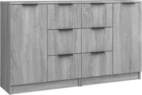 vidaXL 2 db szürke sonoma színű szerelt fa tálalóasztal 60x30x70 cm