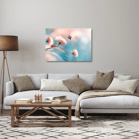 Kép - Katicabogarak a virágon (üvegen) (70x50 cm)