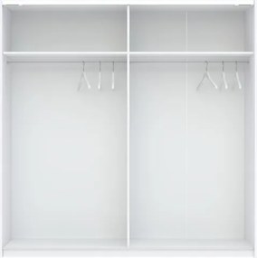 BERNO ruhásszekrény, 200 cm | Fehér + Kasmír