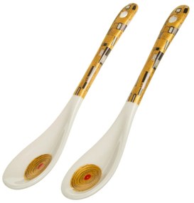 Klimt porcelán bögre szett kanállal 2 személyes szív dobozos