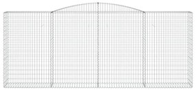 vidaXL 9 db íves horganyzott vas gabion kosár 400x50x160/180 cm