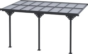 Outsunny Pergola Pavilon 4 x 3 m Kerti Napernyő Állítható Magasságú Teraszborító Alumínium Szürke | Aosom