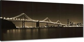 Vászonkép 150x70 Híd az éjszakában szépia