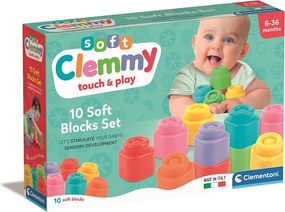 Színes Clemmy puha építőkocka szett 10 db-os Clementoni