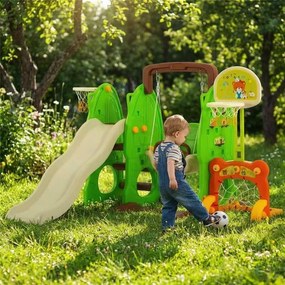 Gyerek csúszda hintával 3 az 1-ben Baby Mix zöld