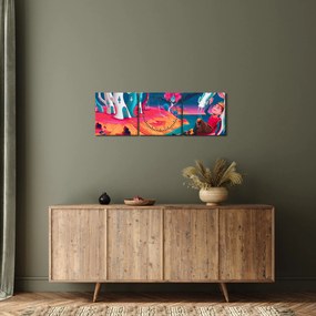 Kép - a herceg és a sárkány hercegnő (órával) (90x30 cm)