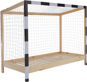 Montessori ágy, természetes/fehér/fekete, 90x200, FUTAL