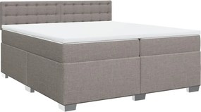 vidaXL tópszínű szövet rugós ágy matraccal 200 x 200 cm