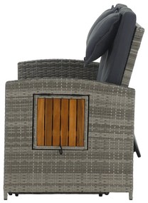 Kerti rattan kanapé MALORY, szürke/ természetes