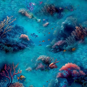 Arthouse Signature 2 Under The Sea kék halas papír tapéta – 923808