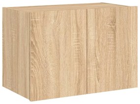 sonoma tölgy színű fali TV-szekrény LED-ekkel 60x35x41 cm