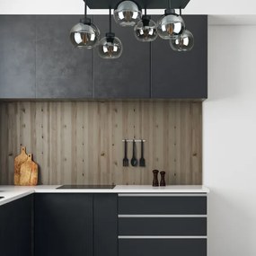 Felületre szerelhető csillár  NESSA 6xE27/60W/230V fekete/füstös fekete