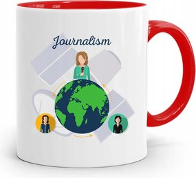 Piros Bögre Ajándék Riporter Újságírónak, fényképes nyomtatással