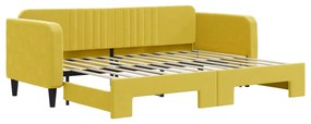 sárga kihúzható bársony heverő 80 x 200 cm