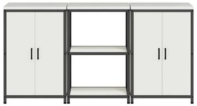 Konyhai Tároló Készlet polcokkal 3 pcs Fehér 180 x 50 x 92 cm