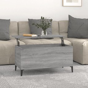 Szürke sonoma színű szerelt fa dohányzóasztal 90x44,5x45 cm