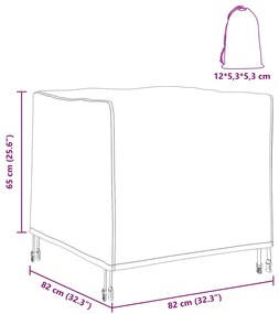 Kültéri bútorhuzat Fekete 82 x 82 x 65 cm 420D Oxford Szövet