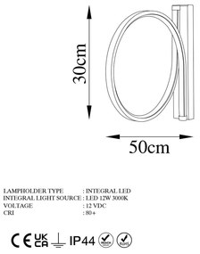 Aranyszínű LED fali lámpa ø 30 cm Halka – Opviq lights
