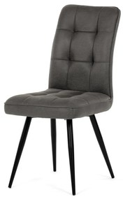 Scaun de dining cu tapițerie din material textil gri, cu aspect de piele periată