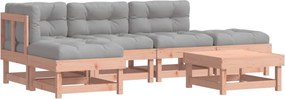 vidaXL 6 részes tömör duglászfenyő kerti társalgószett párnákkal