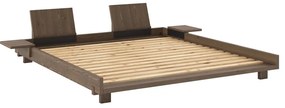 Barna borovi fenyő franciaágy ágyráccsal 180x200 cm Social – Karup Design