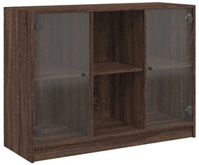 barna tölgy színű szerelt fa tálalószekrény 102x37x75,5 cm
