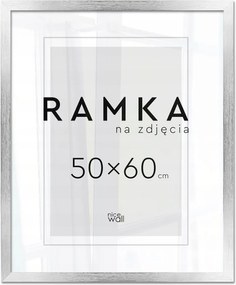 Képkeret 50x60 Képkeret Fotó poszter 60x50 ezüst