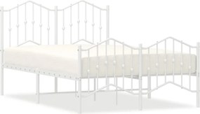 vidaXL fehér fém ágykeret fej- és lábtámlával 120 x 190 cm