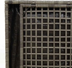 vidaXL Párnás doboz tárolóval Szürke 50 x 50 x 50 cm polirattan
