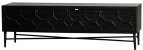 Fekete újrahasznosított fa TV-állvány 160x50 cm Bequest – BePureHome