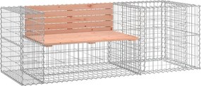 vidaXL tömör duglászfenyő kerti pad gabion kosárral