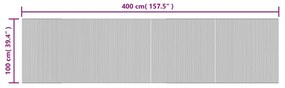 négyszögletű fekete bambusz szőnyeg 100 x 400 cm