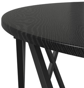 Fekete Oak Kávézóasztal 80x80x42 cm Mérnöki Fa