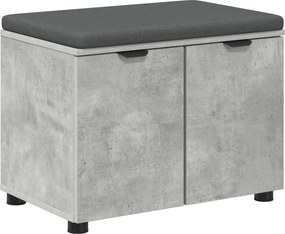 vidaXL Előtér pad Beton Szürke 60 x 38 x 46 cm Műanyag Fa és Szövet