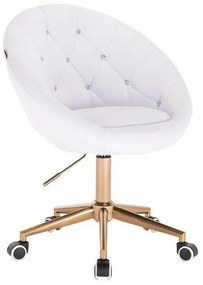 HC8516CK Fehér modern műbőr szék arany lábbal