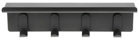 Fekete acél fali fogas polccal 11,5 cm A-Hallway – Zone
