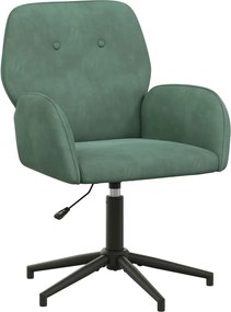 vidaXL forgatható íróasztali szék 54 x 55 x 90 cm Tengeri Zöld Bársony