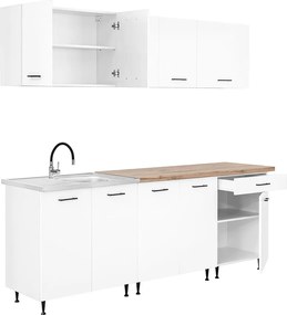 Primo 220 konyhabútor fehér, charlestone tölgy munkalappal