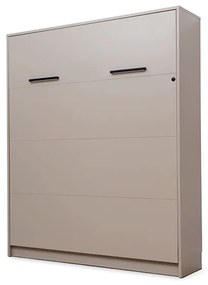 Modern összecsukható fali ágy 160x200 cm, függőleges - loft fekete / lancelot tölgy