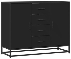 fekete szerelt fa tálalószekrény 92 x 35 x 76 cm